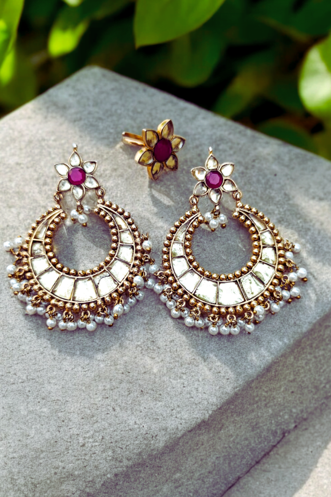 Gulbadan Silver Ear rings – Exquisite Heritage Elegance